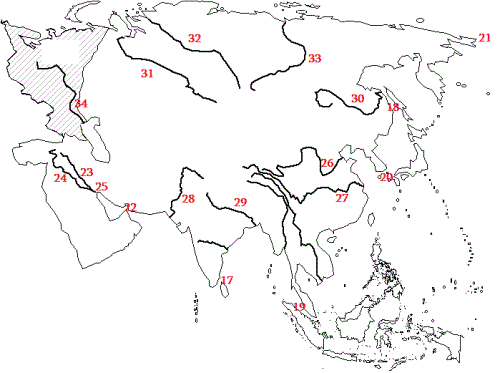 Ասիայի քարտեզ գետեր նեղուցներ.GIF
